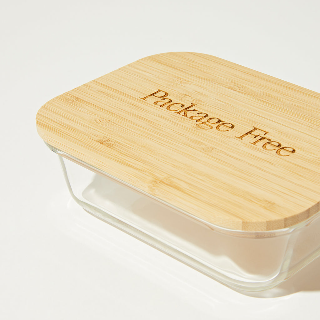 Glass and Bamboo Food Container