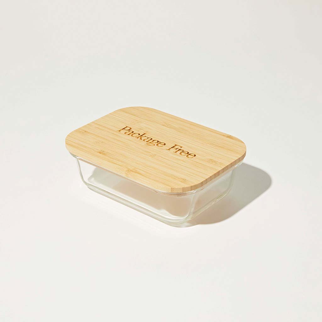 Glass and Bamboo Food Container