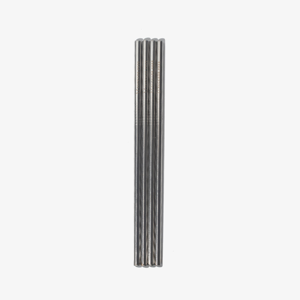 Package Free Stainless Steel Straight Straw 8.5" - 4 Pack